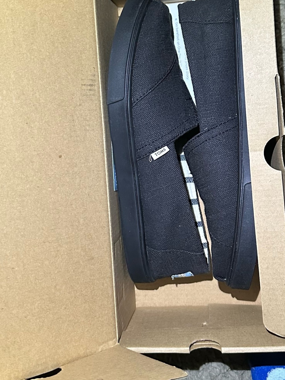 Toms Black Canvas Slip-On Shoes